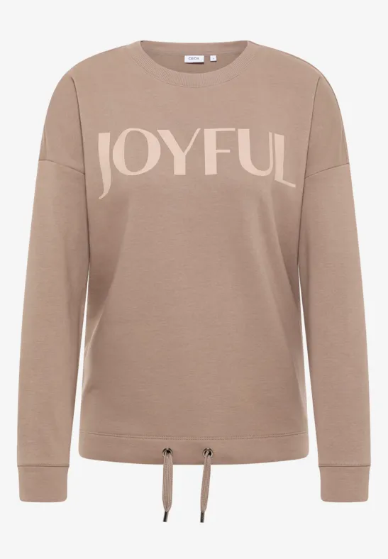 Sweatshirt mit Tunnelzug natural taupe