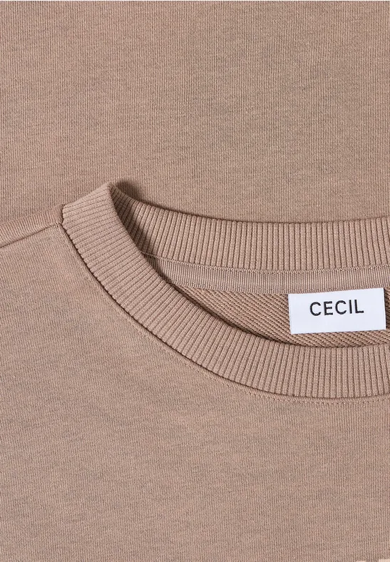 Sweatshirt mit Tunnelzug natural taupe