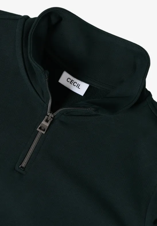 Sweatshirt mit Zipper ink green