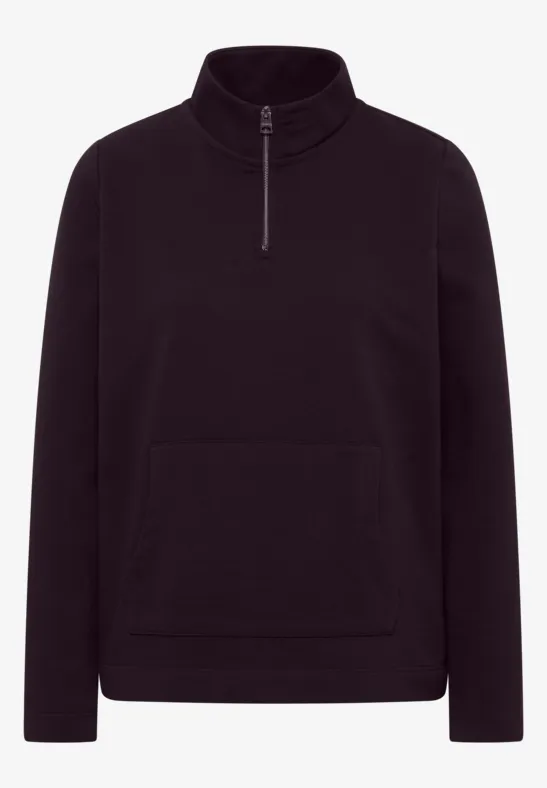 Sweatshirt mit Zipper eggplant red