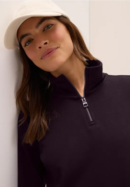 Sweatshirt mit Zipper eggplant red