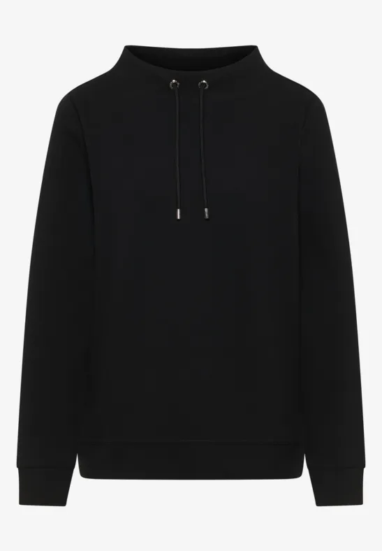 Funnel Neck Strukturshirt Black