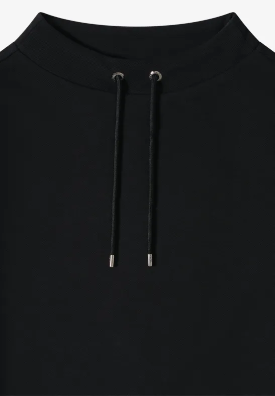 Funnel Neck Strukturshirt Black