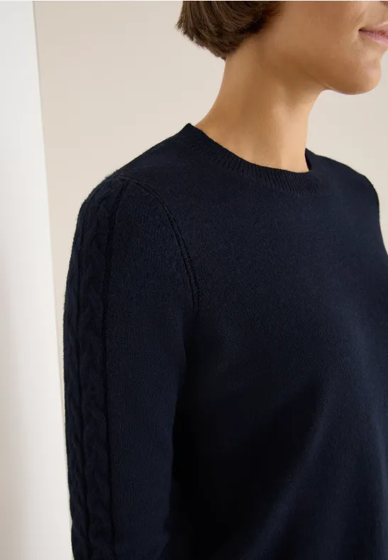 Pullover mit Strickdetail urban dark blue