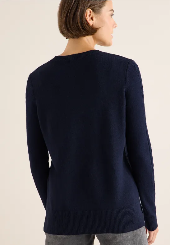Pullover mit Strickdetail urban dark blue