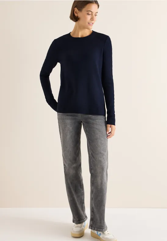 Pullover mit Strickdetail urban dark blue