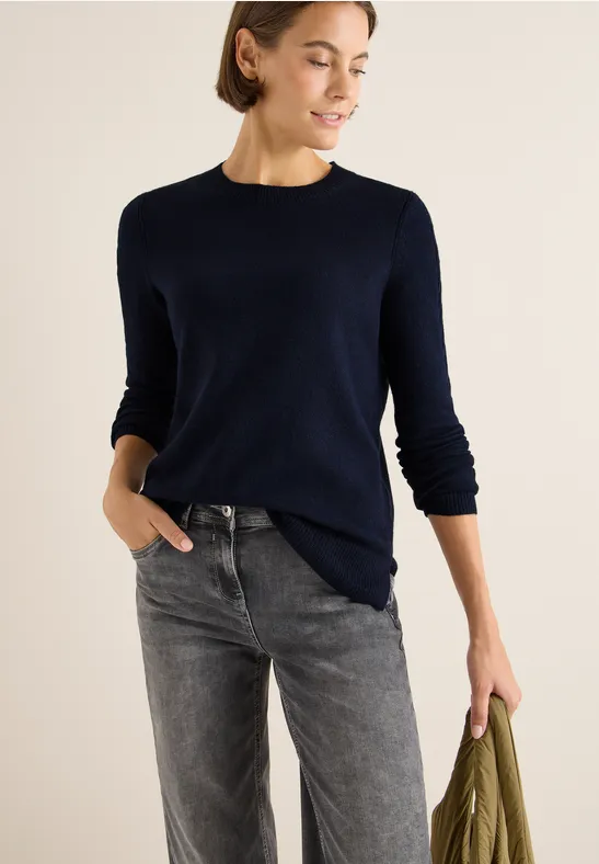 Pullover mit Strickdetail urban dark blue