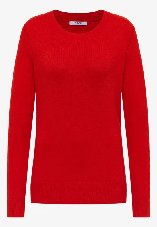 Pull avec détail en tricot fiery red