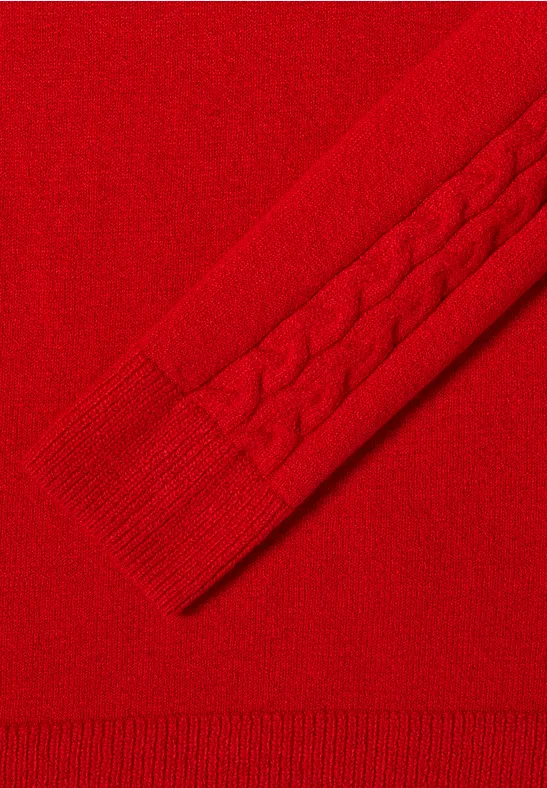 Pull avec détail en tricot fiery red