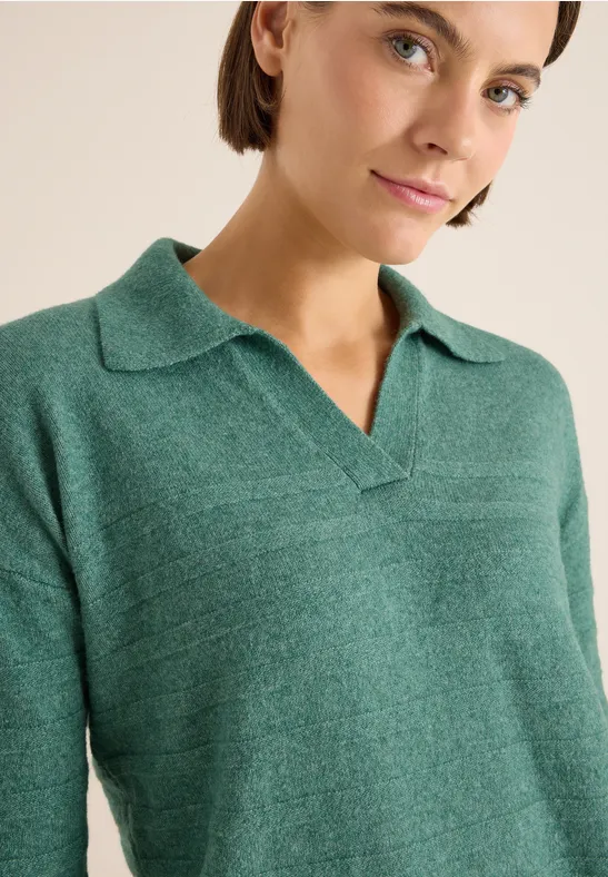Softer Strukturpullover jewel green melange