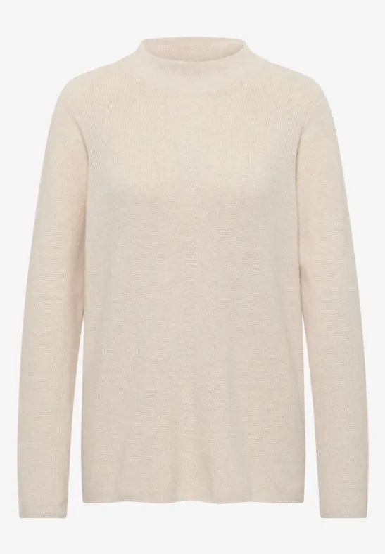 Strukturmix Pullover oat milk beige melange