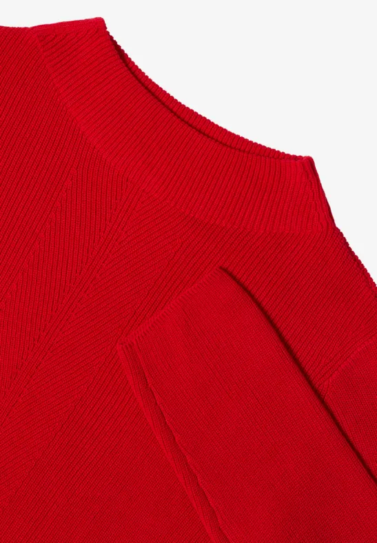 Pull à structure mixte fiery red