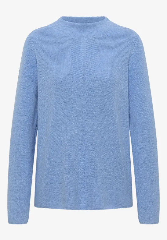 Strukturmix Pullover sporty light blue melange
