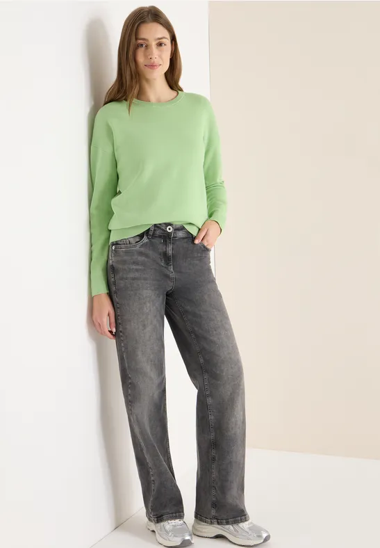 Strick Sweatshirt bamboo green