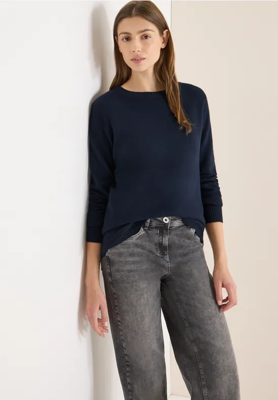 Softer Pullover in Unifarbe universal blue