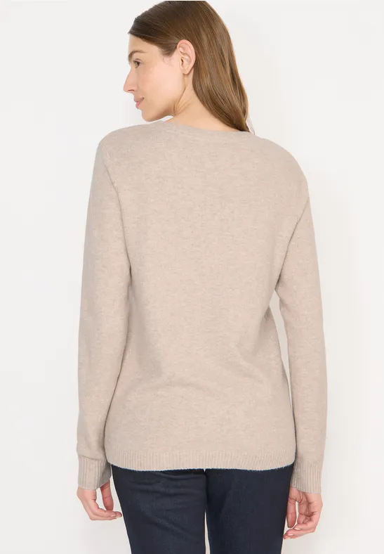 Softer Pullover in Unifarbe desert beige melange