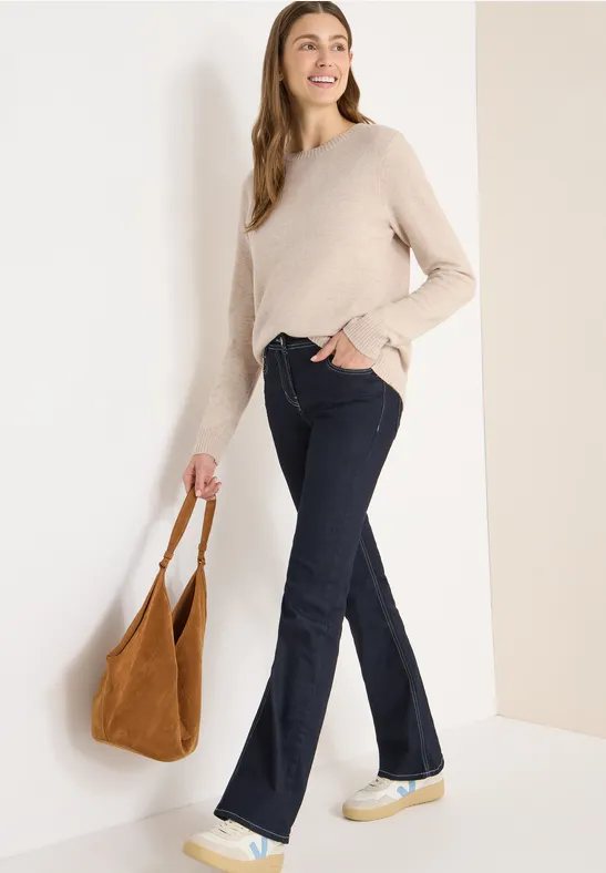 Softer Pullover in Unifarbe desert beige melange