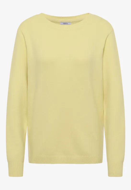 Softer Pullover in Unifarbe iced yellow