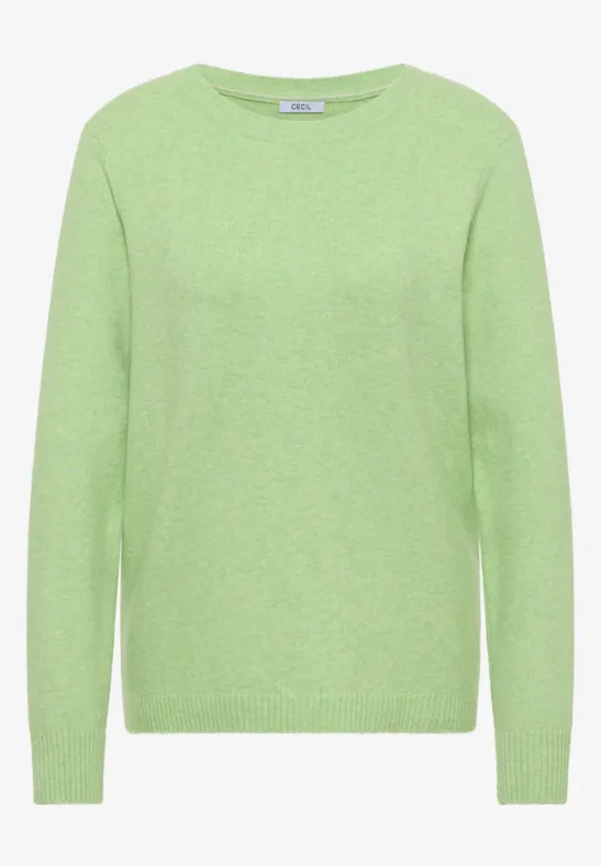 Softer Pullover in Unifarbe bamboo green melange