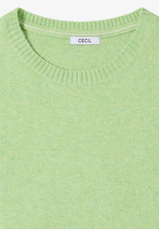 Softer Pullover in Unifarbe bamboo green melange