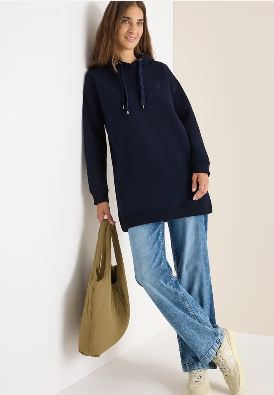 Trui met lange capuchon urban dark blue