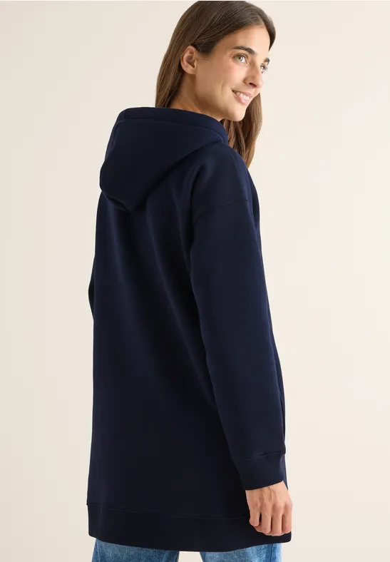 Trui met lange capuchon urban dark blue