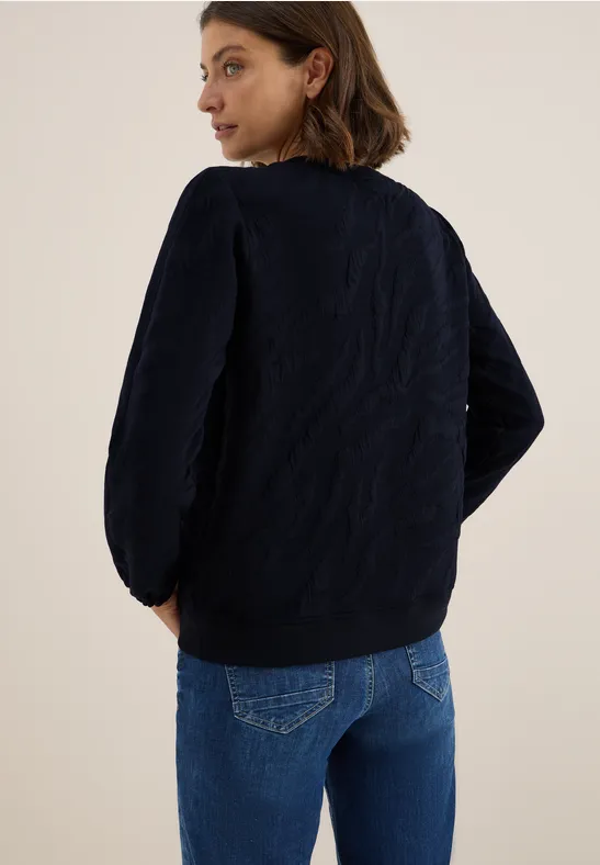Strukturmuster Sweatshirt urban dark blue