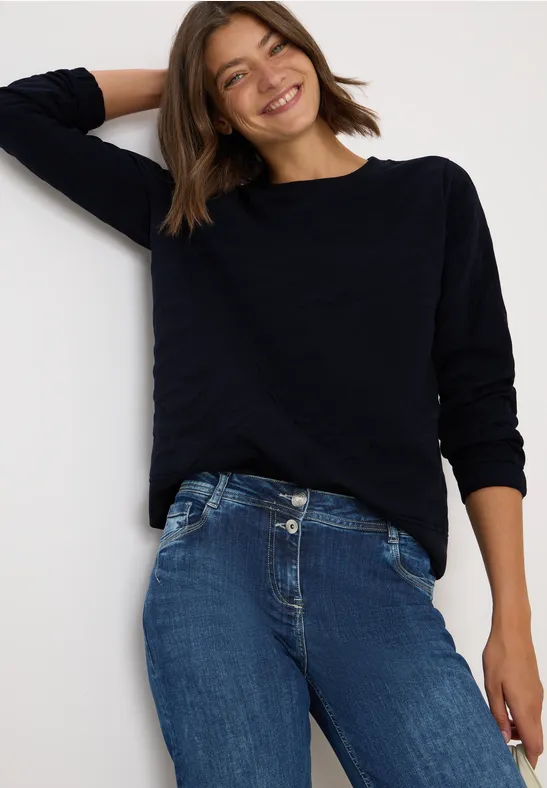 Strukturmuster Sweatshirt urban dark blue
