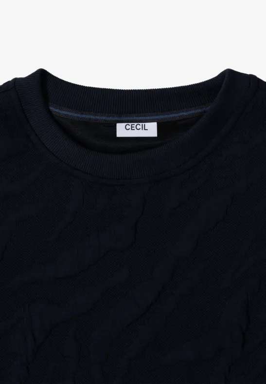 Strukturmuster Sweatshirt urban dark blue