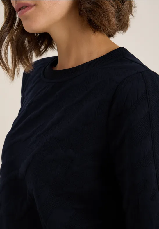 Strukturmuster Sweatshirt urban dark blue