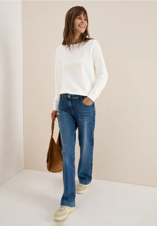 Sweatshirt met tekst vanilla white