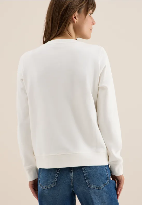 Sweatshirt met tekst vanilla white
