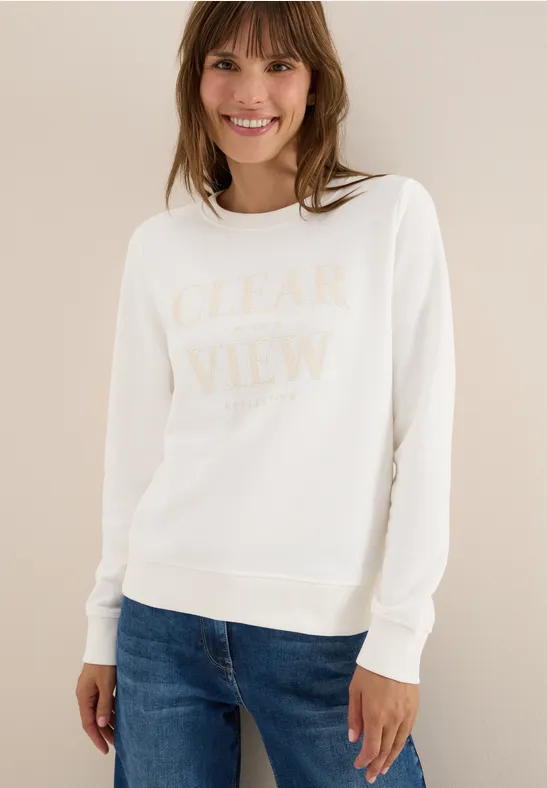 Sweatshirt met tekst vanilla white