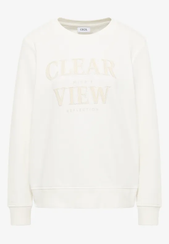 Sweatshirt met tekst vanilla white