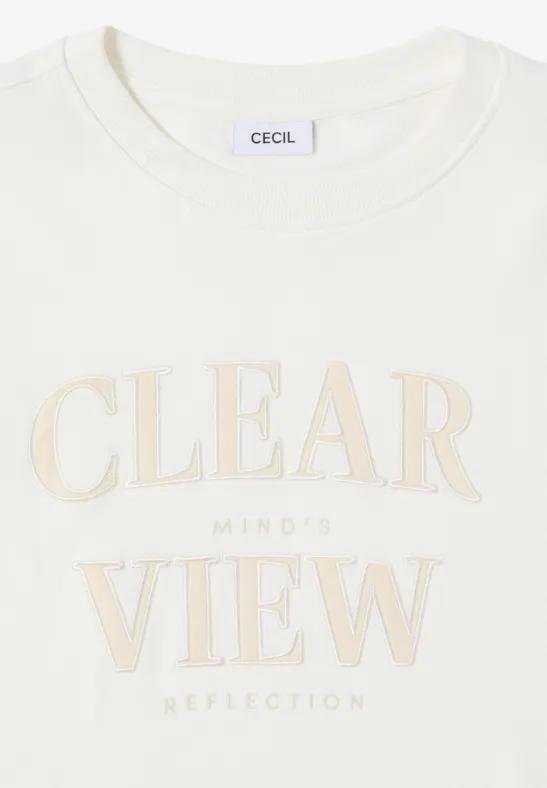 Sweatshirt met tekst vanilla white