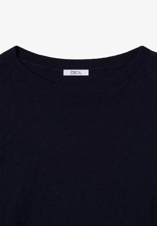 Leo getextureerde trui urban dark blue