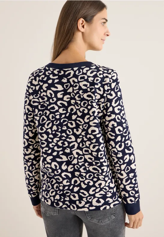 Sweatshirt mit Leo-Muster urban dark blue