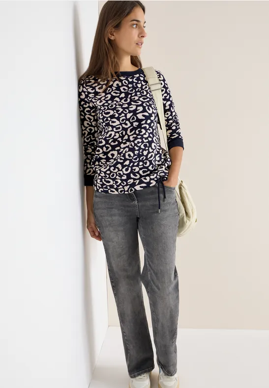 Sweatshirt mit Leo-Muster urban dark blue