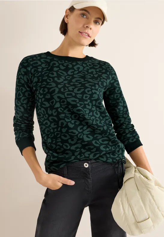 Bluza z wzorem leo ink green