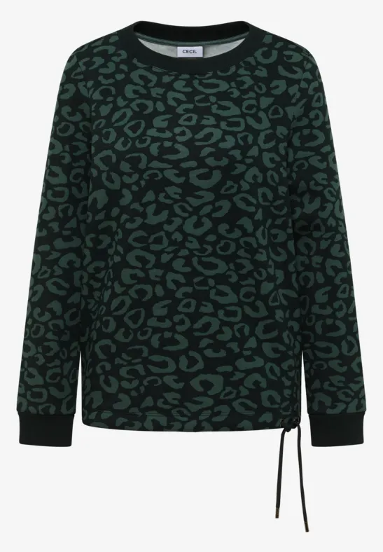 Bluza z wzorem leo ink green