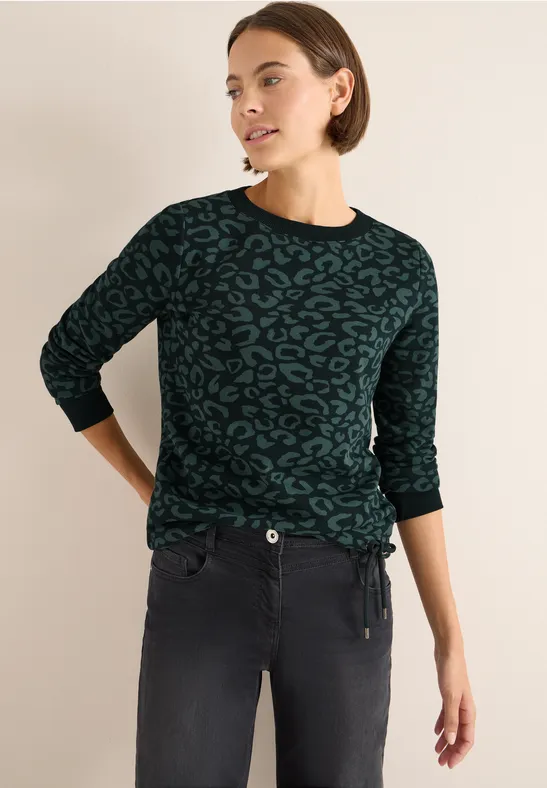Bluza z wzorem leo ink green