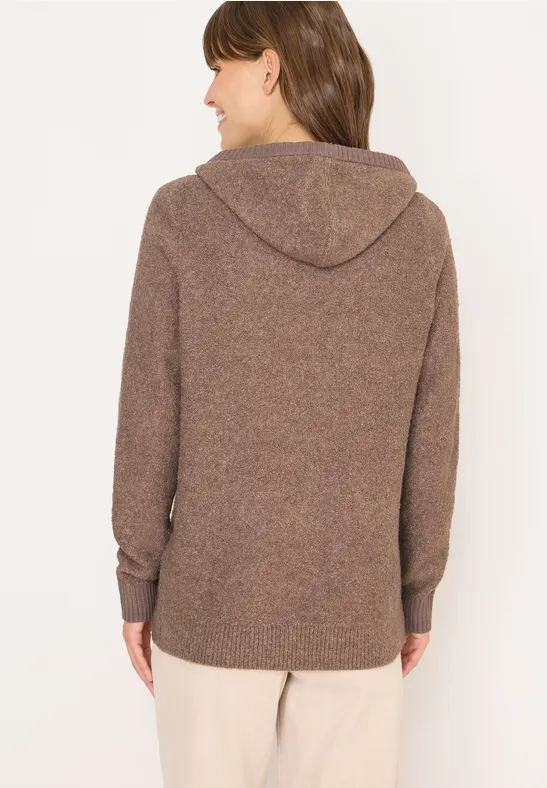 Doux pull-over en maille bouclette chocolate mousse melange