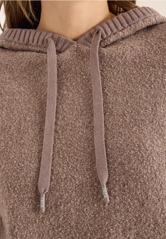 Doux pull-over en maille bouclette chocolate mousse melange