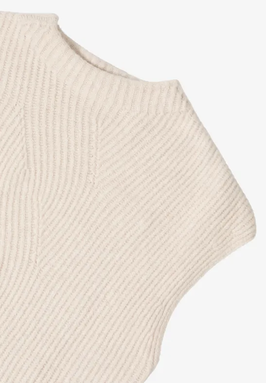 Pullunder mit Strickdetail oat milk beige melange