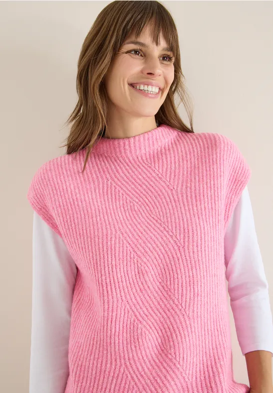 Pullunder mit Strickdetail dark blossom melange