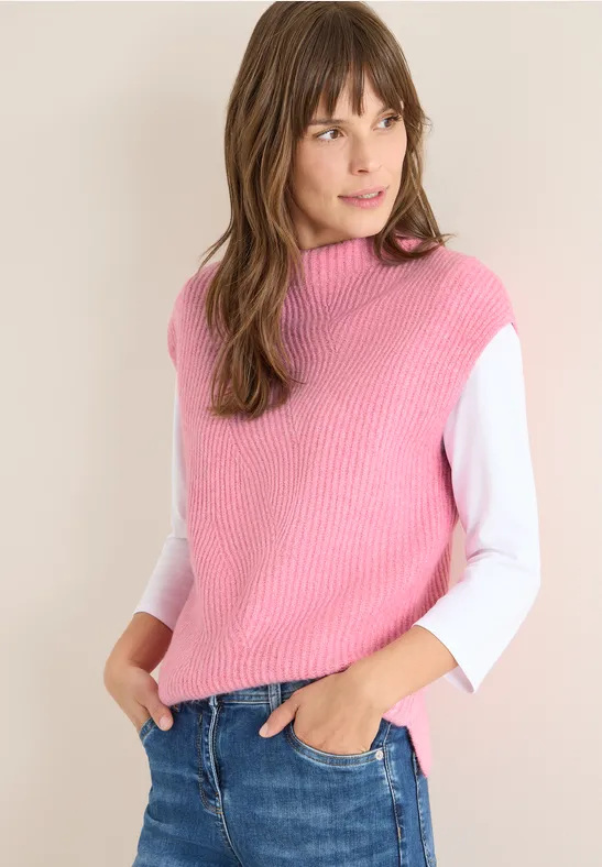 Pullunder mit Strickdetail dark blossom melange