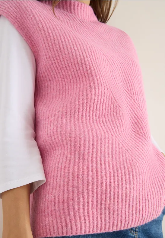 Pullunder mit Strickdetail dark blossom melange