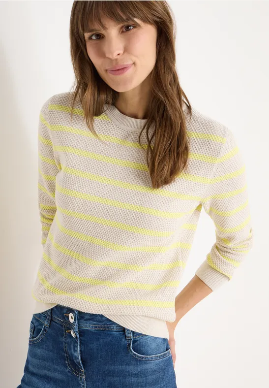 Gestreifter Pullover iced yellow