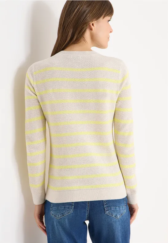 Gestreifter Pullover iced yellow