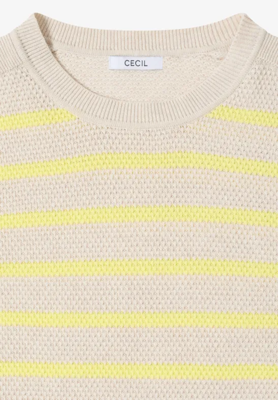 Gestreifter Pullover iced yellow